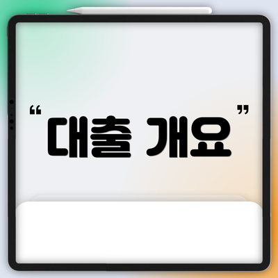 대출 개요