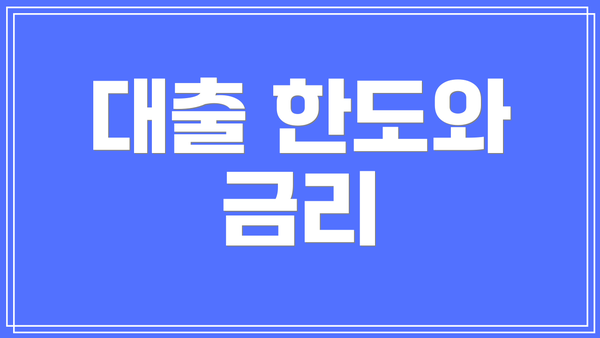대출 한도와 금리