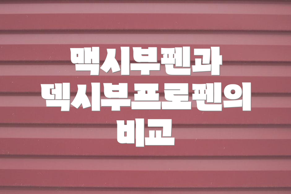 맥시부펜과 덱시부프로펜의 비교