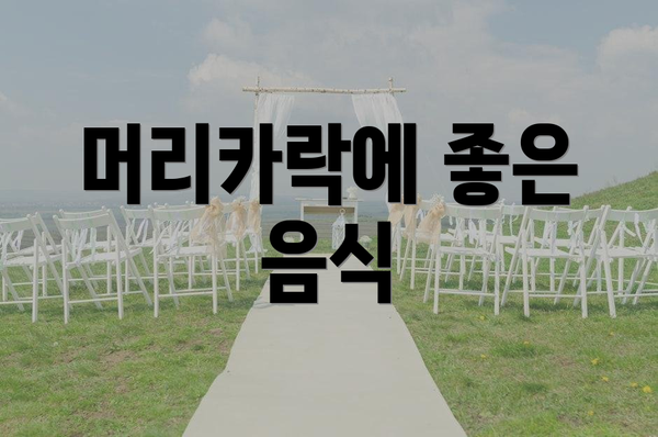 머리카락에 좋은 음식