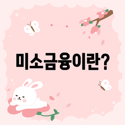 미소금융이란?
