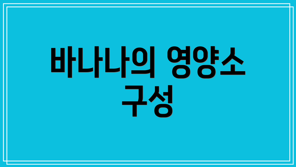 바나나의 영양소 구성