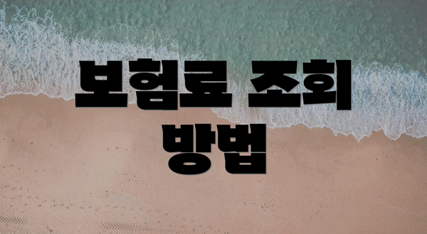 보험료 조회 방법