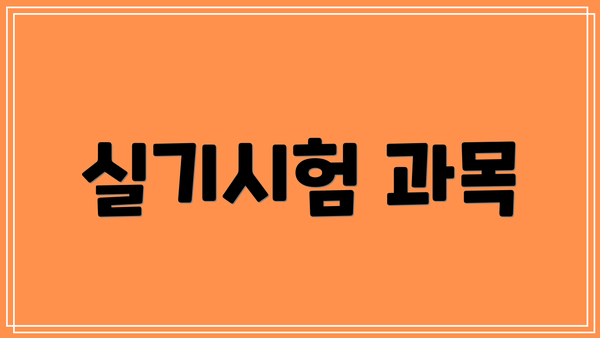 실기시험 과목