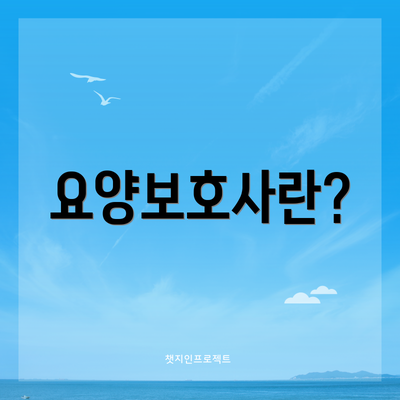 요양보호사란?