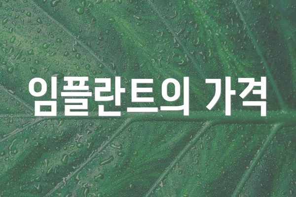임플란트의 가격