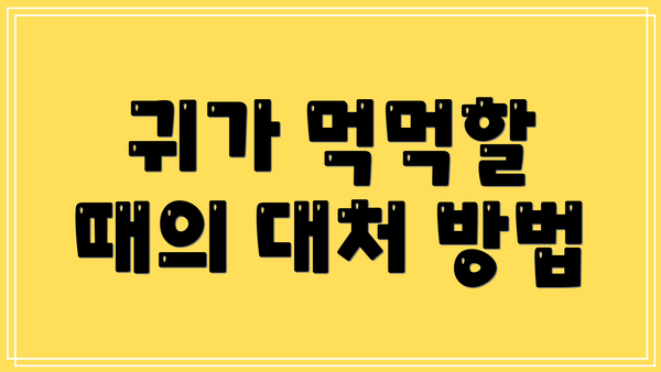 귀가 먹먹할 때의 대처 방법