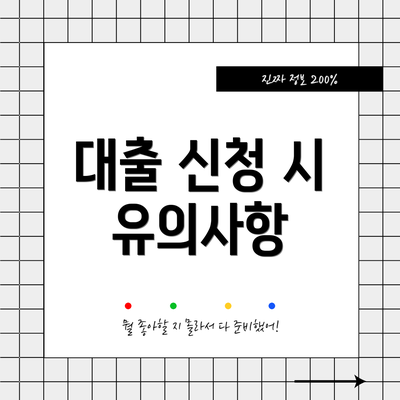 대출 신청 시 유의사항