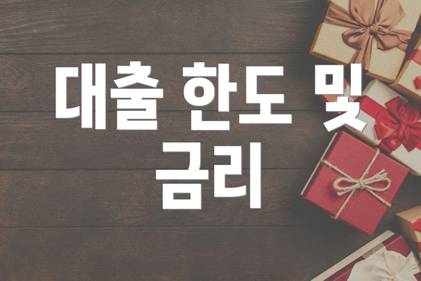 대출 한도 및 금리