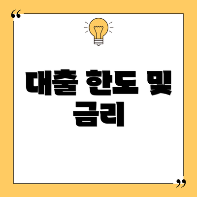 대출 한도 및 금리