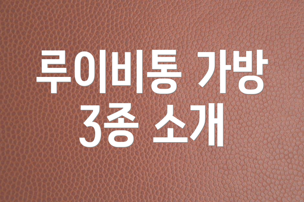 루이비통 가방 3종 소개