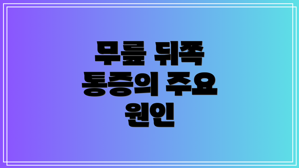 무릎 뒤쪽 통증의 주요 원인