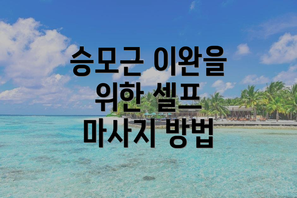 승모근 이완을 위한 셀프 마사지 방법