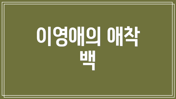 이영애의 애착 백