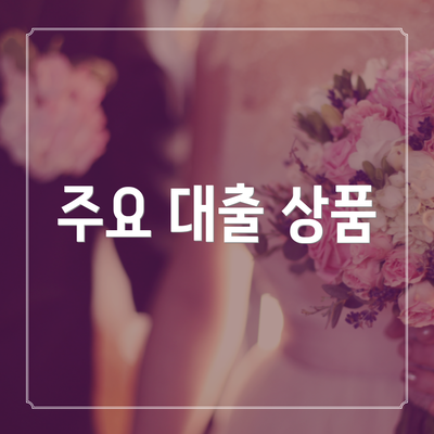 주요 대출 상품