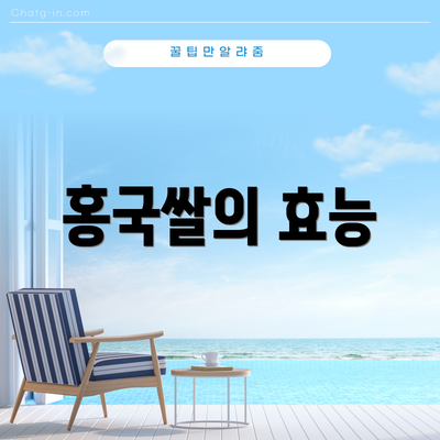 홍국쌀의 효능