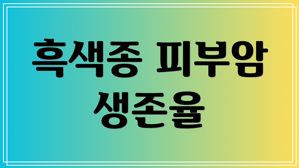 흑색종 피부암 생존율