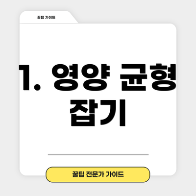 1. 영양 균형 잡기