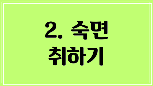 2. 숙면 취하기