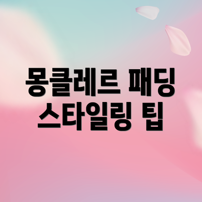 몽클레르 패딩 스타일링 팁