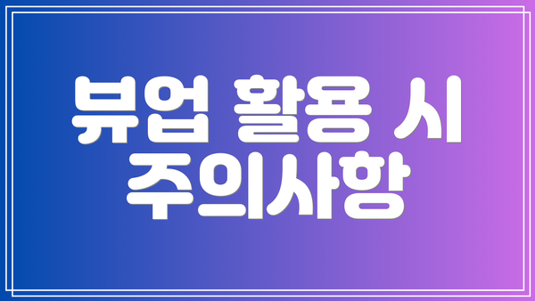뷰업 활용 시 주의사항