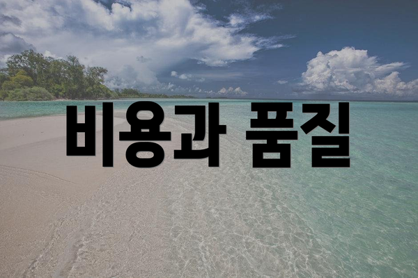 비용과 품질