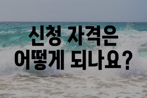 신청 자격은 어떻게 되나요?