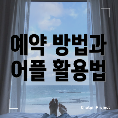예약 방법과 어플 활용법