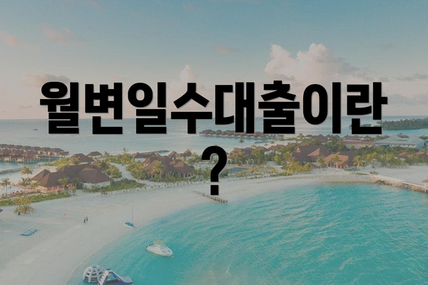 월변일수대출이란?