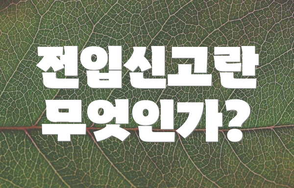 전입신고란 무엇인가?