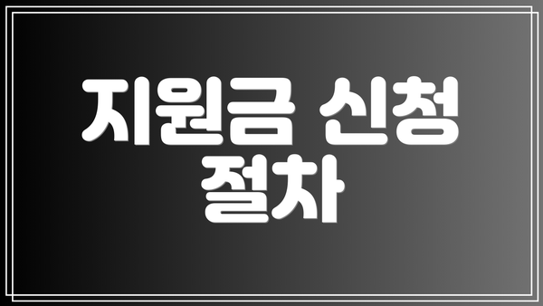지원금 신청 절차