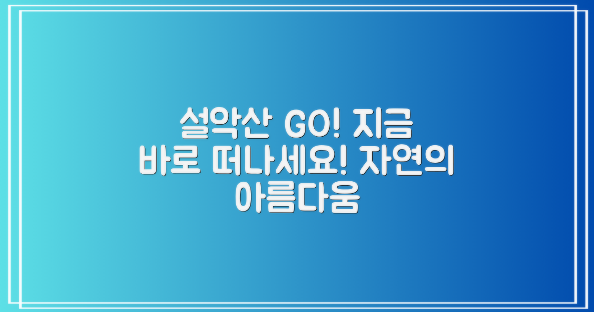 지금 바로 설악산으로 가세요