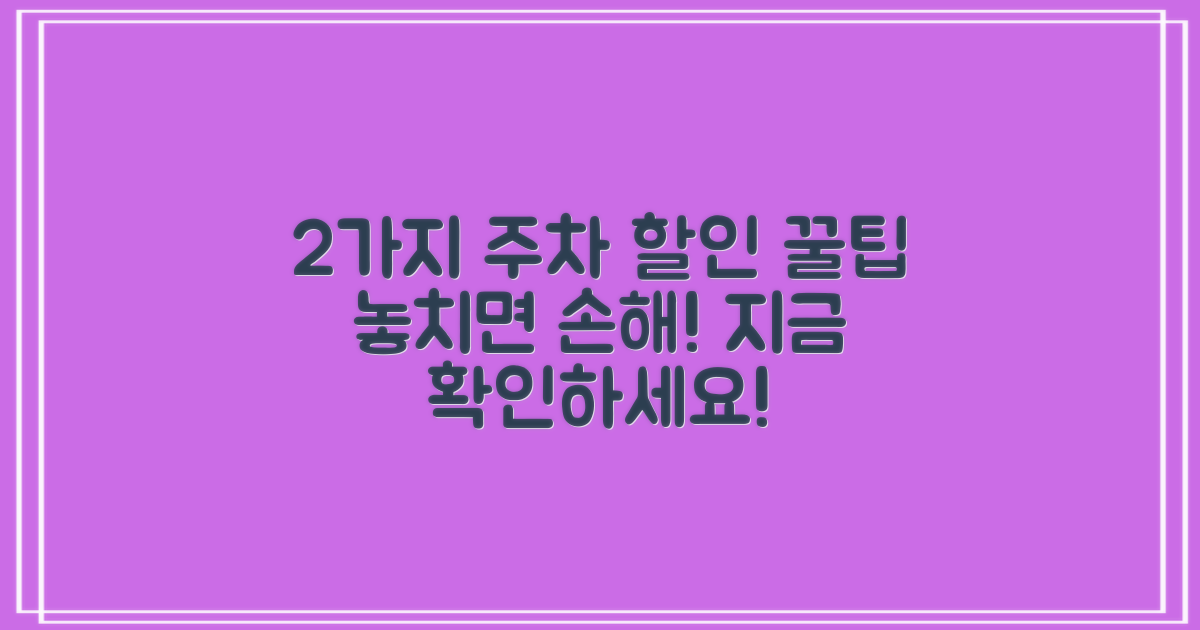 2가지 유료 주차장 할인 혜택