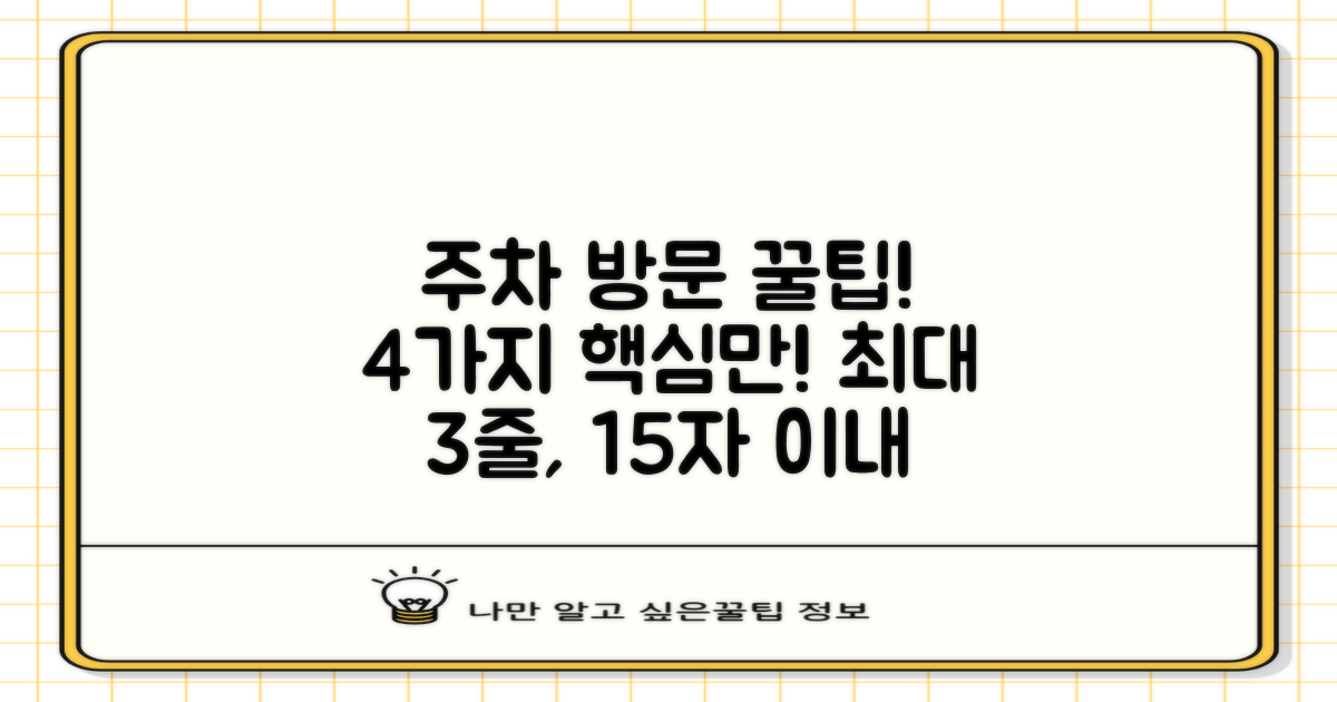 4가지 주차 및 방문 팁