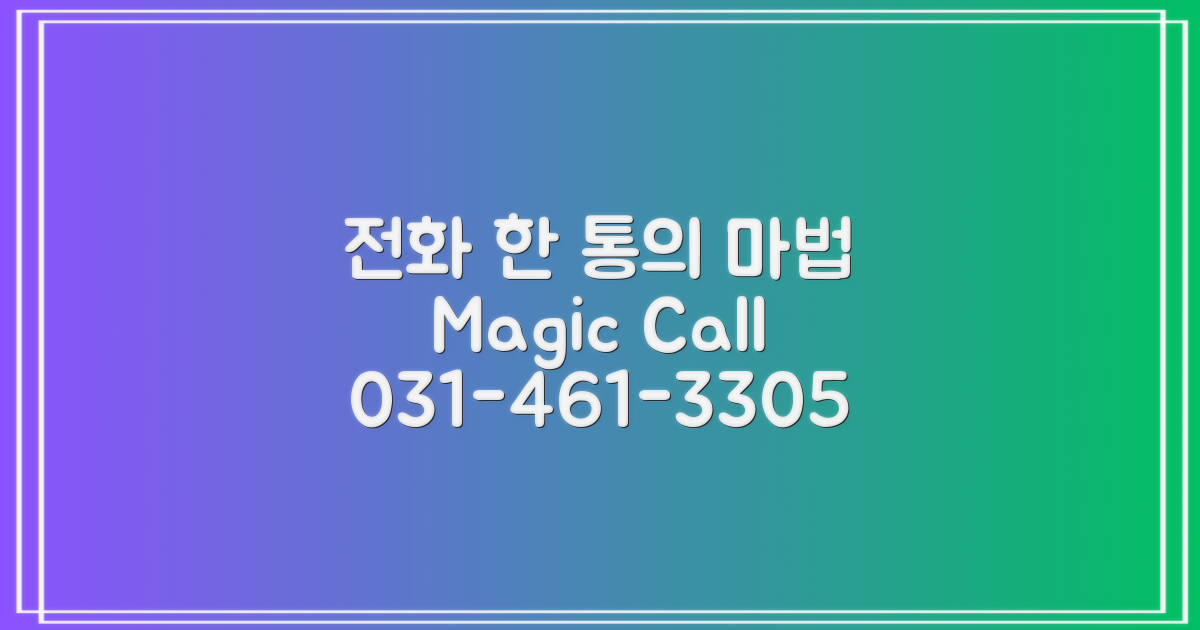031-461-3305: 전화 한 통의 마법